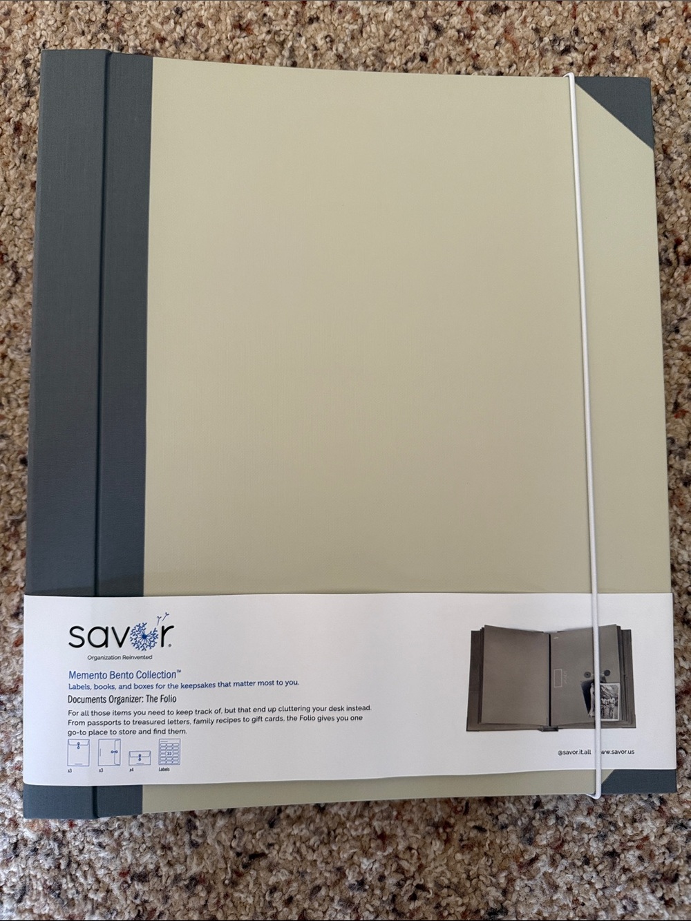Savor Memento Bento Collection Document Organizer - The Folio - Slate color